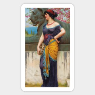 In The Grove Of The Temple Of Isis by John William Godward Sticker